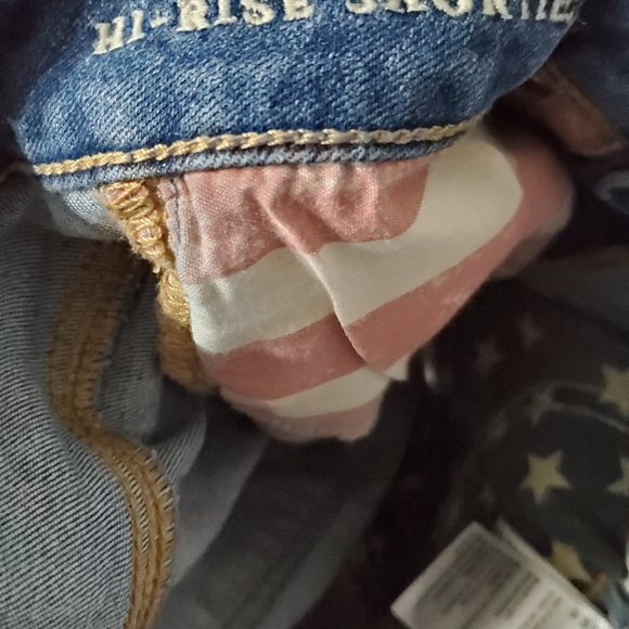 American Eagle Outfitters Blue Distressed Jean Shorts - Picture 3 of 5